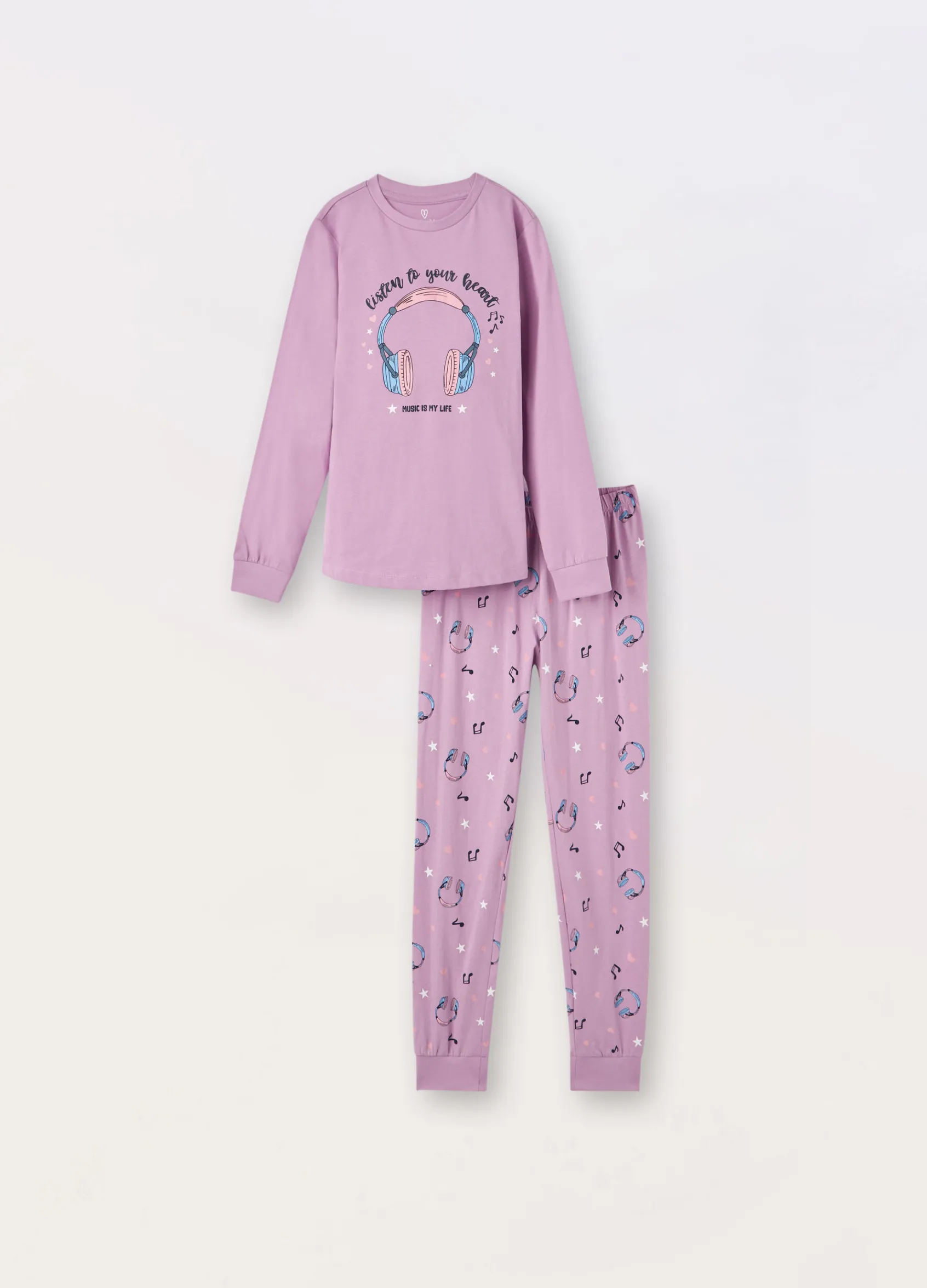 Blukids Set pigiama lungo in puro cotone ragazza- Pigiami