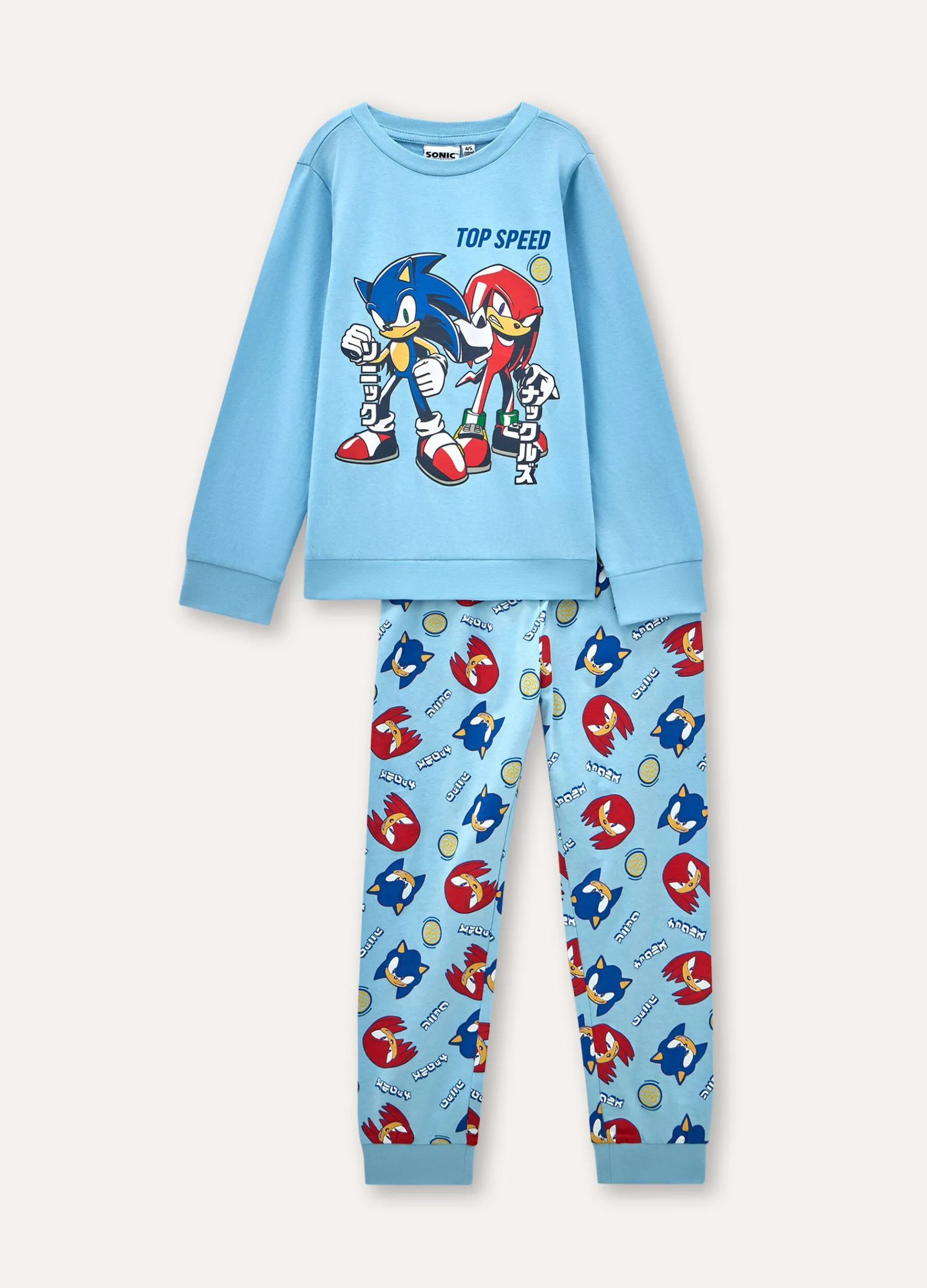 Blukids Set pigiama lungo Sonic in puro cotone bambino-Bambino Pigiami