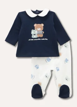 Blukids Set t-shirt + ghettine in puro cotone neonato- Completini