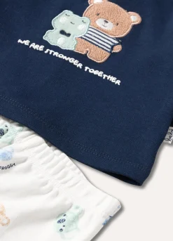 Blukids Set t-shirt + ghettine in puro cotone neonato- Completini