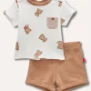 Blukids Set t-shirt + shorts in puro cotone neonato- Completini