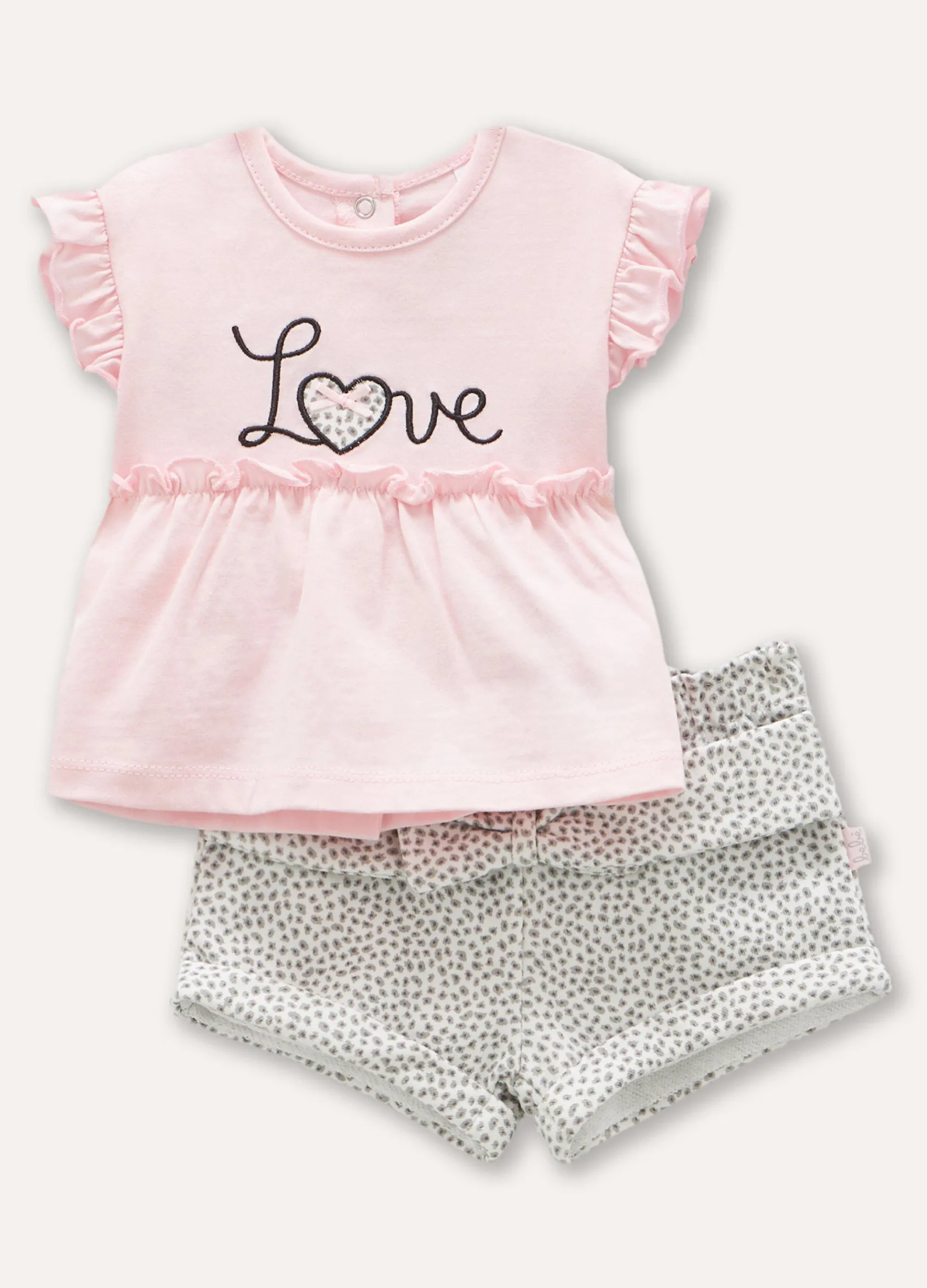Blukids Set t-shirt + shorts in puro cotone neonata- Completini
