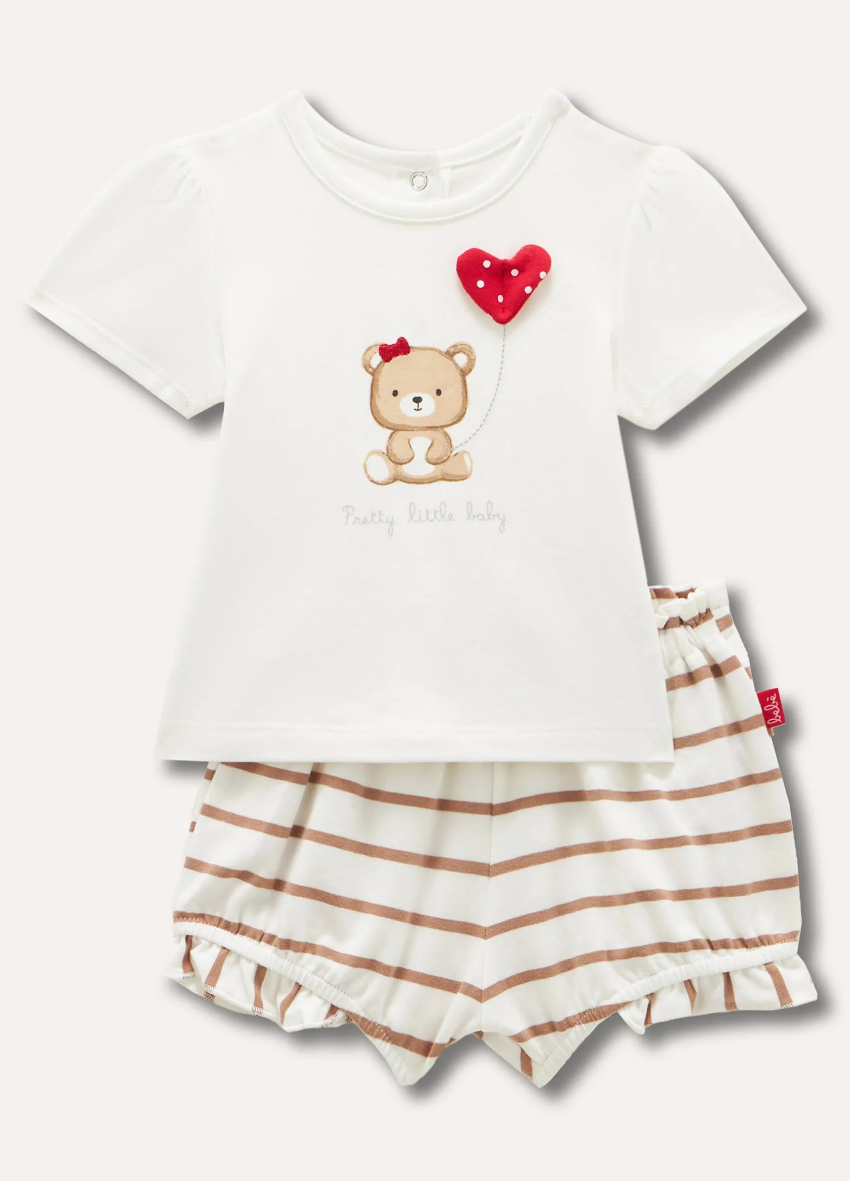 Blukids Set t-shirt e pantaloncini in cotone stretch neonata- Completini