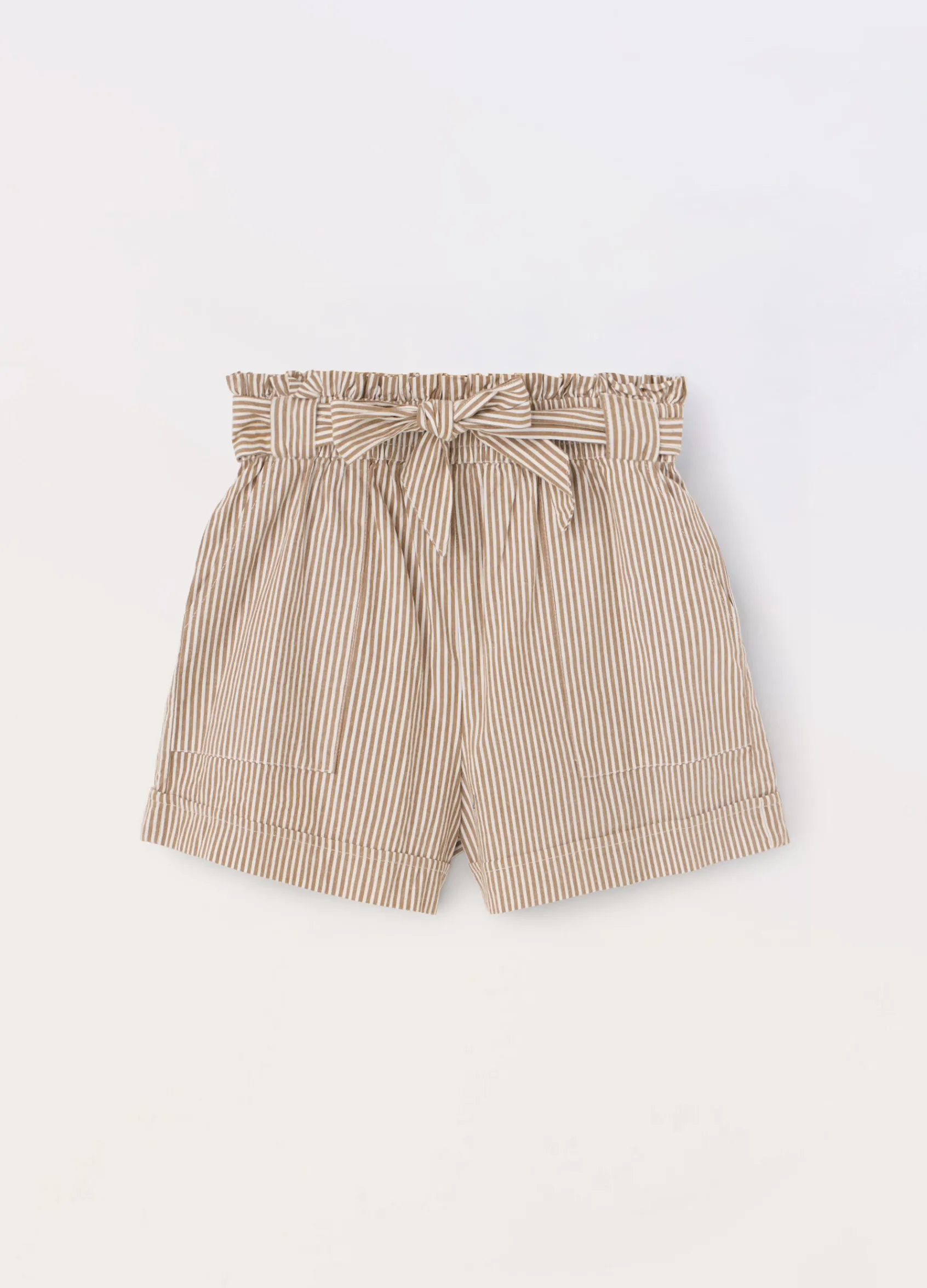 Blukids Shorts a righe in cotone stretch ragazza- Pantaloni
