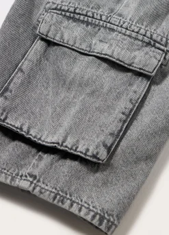 Blukids Shorts cardo in denim di misto cotone ragazzo- Jeans