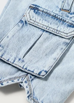 Blukids Shorts cargo in denim bambino-Bambino Pantaloni