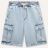 Blukids Shorts cargo in denim di cotone ragazzo- Jeans
