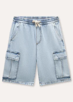 Blukids Shorts cargo in denim di cotone ragazzo- Jeans
