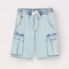 Blukids Shorts cargo in denim di misto viscosa ragazzo- Pantaloni