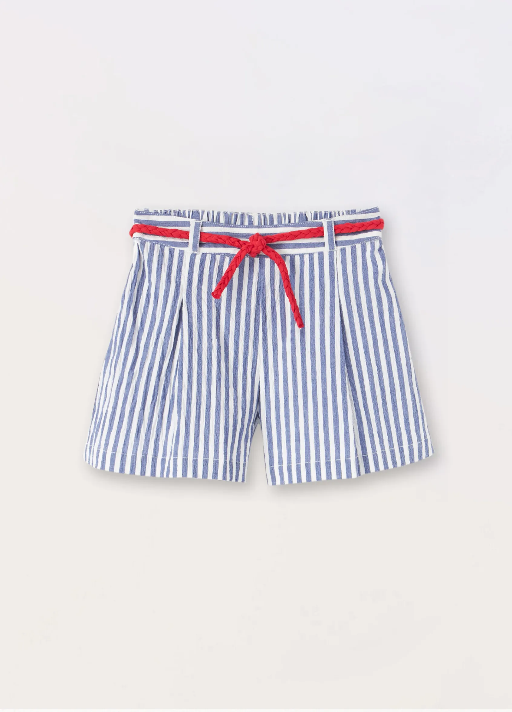 Blukids Shorts in cotone seersucker bambina- Pantaloni