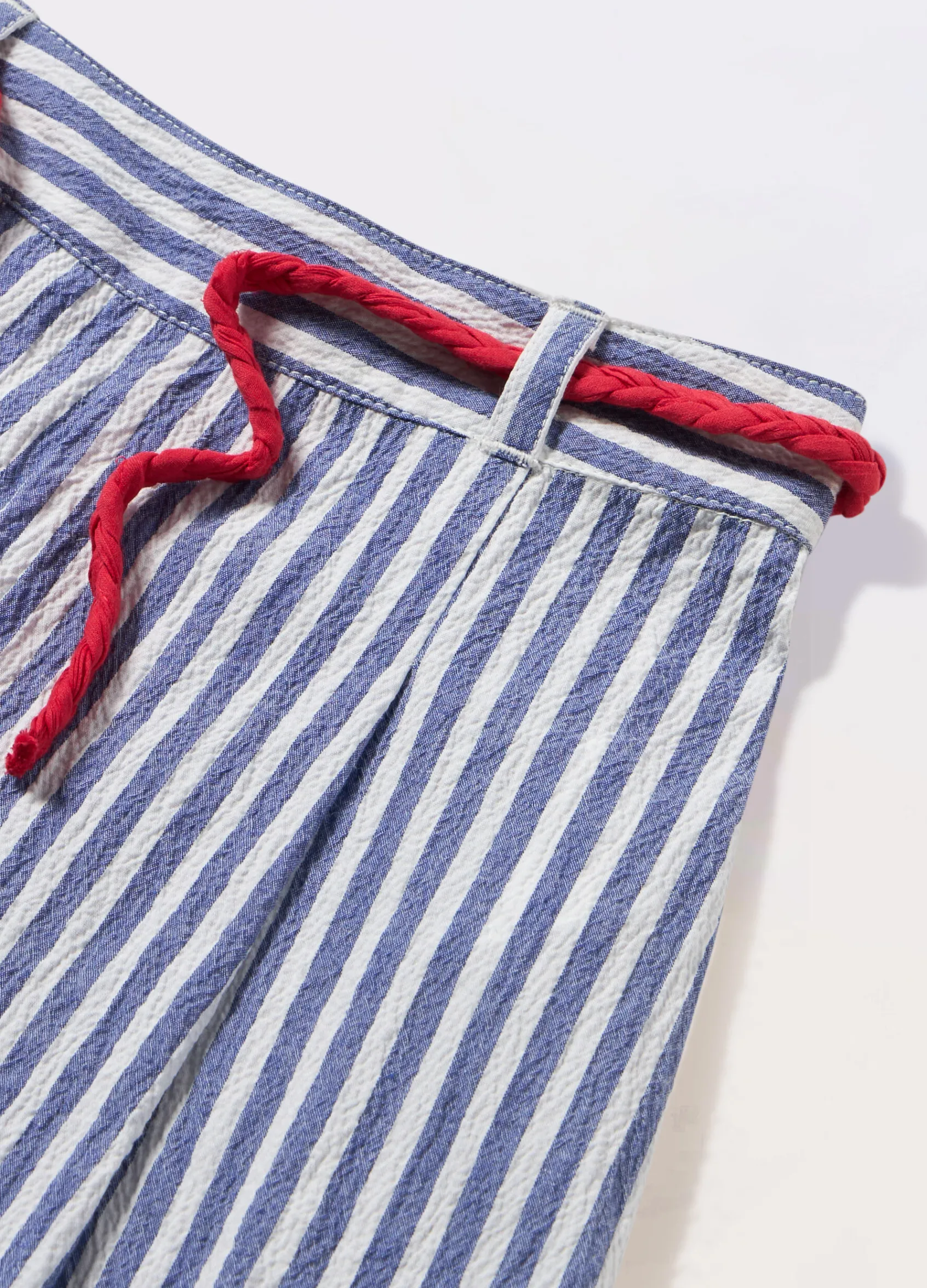 Blukids Shorts in cotone seersucker bambina- Pantaloni
