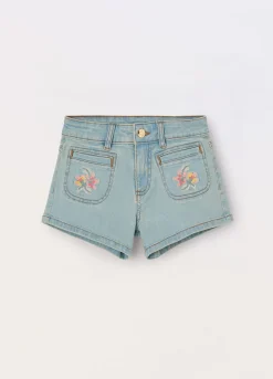 Blukids Shorts in denim di cotone stretch bambina- Jeans