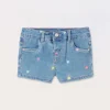 Blukids Shorts in denim di misto cotone neonata- Pantaloni