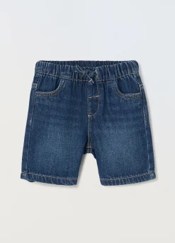 Blukids Shorts in denim di misto cotone neonato- Jeans