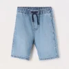Blukids Shorts in denim di misto cotone bambino-Bambino Pantaloni