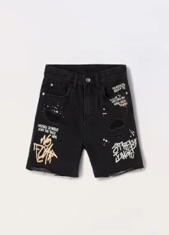 Blukids Shorts in denim di misto cotone ragazzo- Jeans