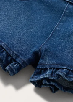 Blukids Shorts in denim di misto cotone neonata- Pantaloni