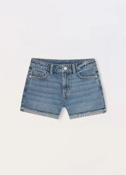 Blukids Shorts in denim di puro cotone ragazza- Pantaloni