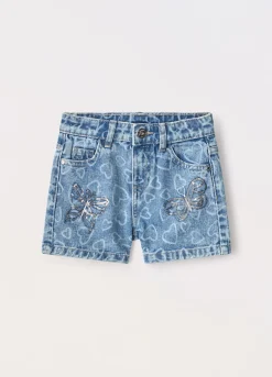 Blukids Shorts in denim di puro cotone bambina- Jeans