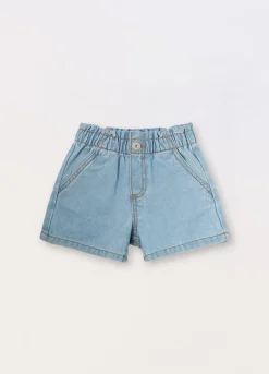 Blukids Shorts in denim di puro cotone bambina- Jeans