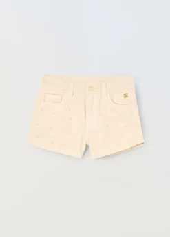 Blukids Shorts in denim di puro cotone bambina- Pantaloni