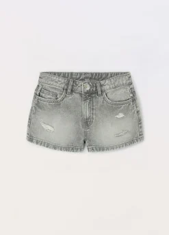 Blukids Shorts in denim di puro cotone ragazza- Pantaloni