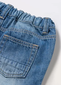 Blukids Shorts in denim di puro cotone neonato- Pantaloni