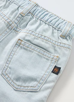 Blukids Shorts in denim di puro cotone neonato- Jeans