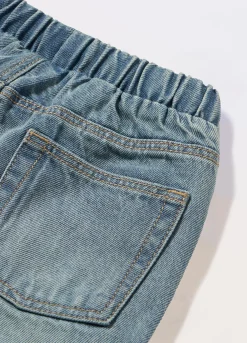 Blukids Shorts in denim di puro cotone neonato- Pantaloni