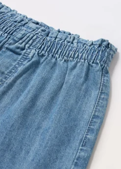 Blukids Shorts in denim di puro cotone bambina- Pantaloni