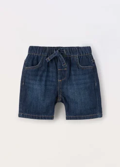 Blukids Shorts in denim misto cotone neonato- Pantaloni