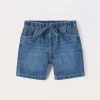 Blukids Shorts in denim misto cotone neonato- Pantaloni