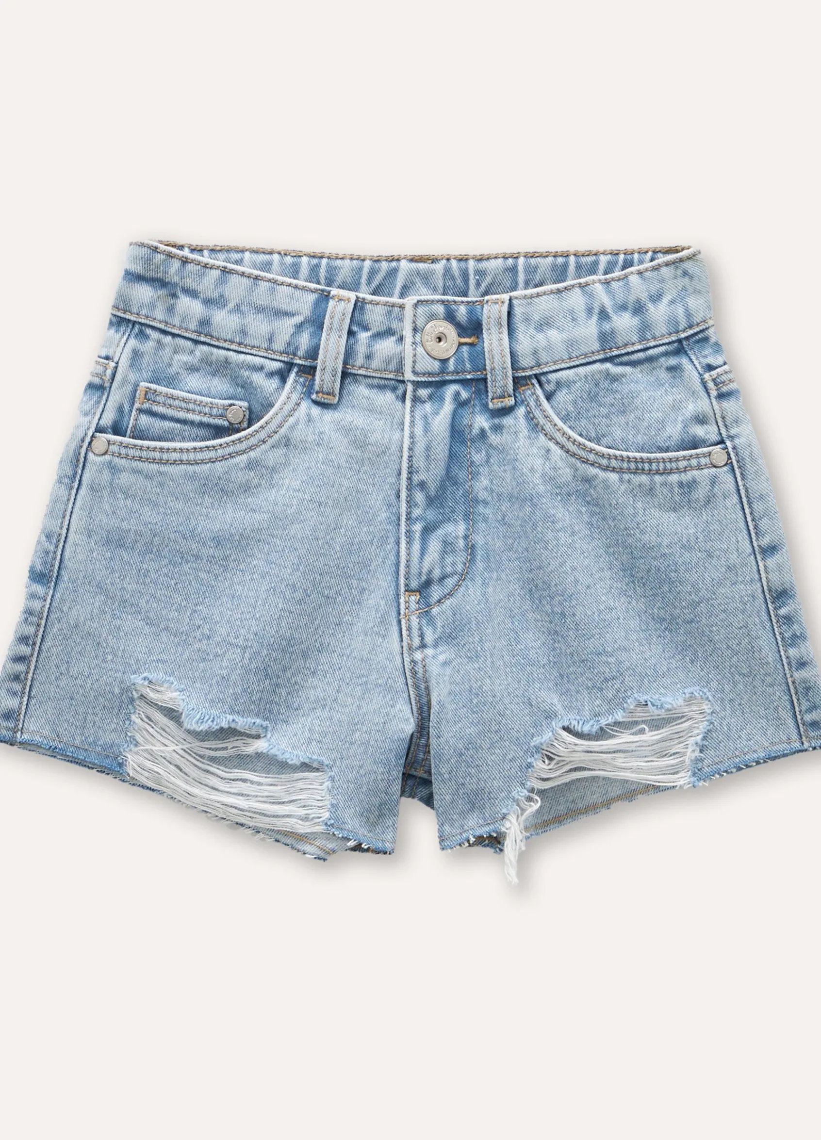 Blukids Shorts in strappato bambina- Jeans