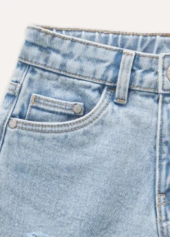 Blukids Shorts in strappato bambina- Jeans