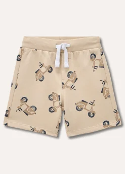 Blukids Shorts in felpa di puro cotone stampato neonato- Pantaloni