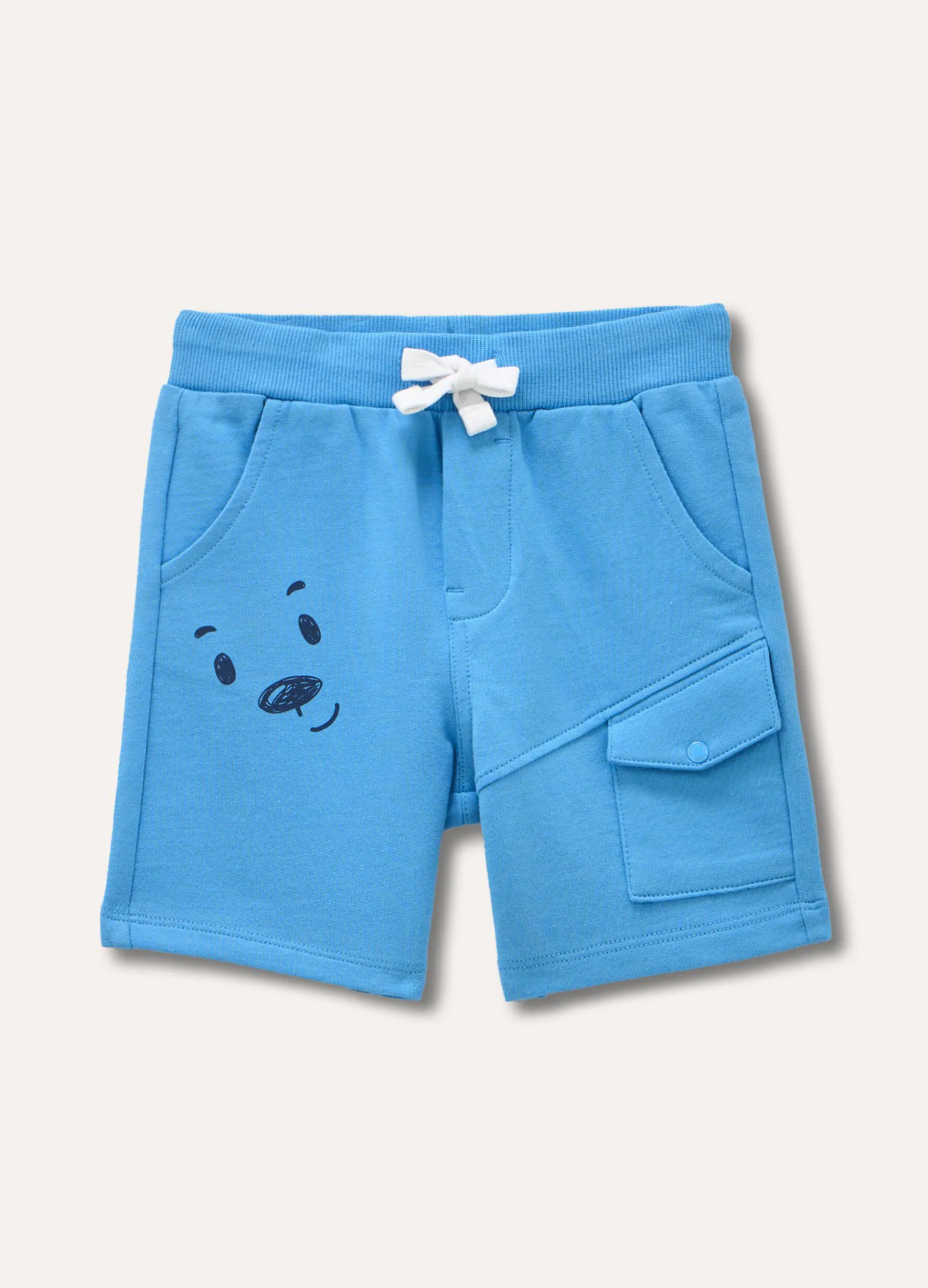 Blukids Shorts in felpa di puro cotone neonato- Pantaloni