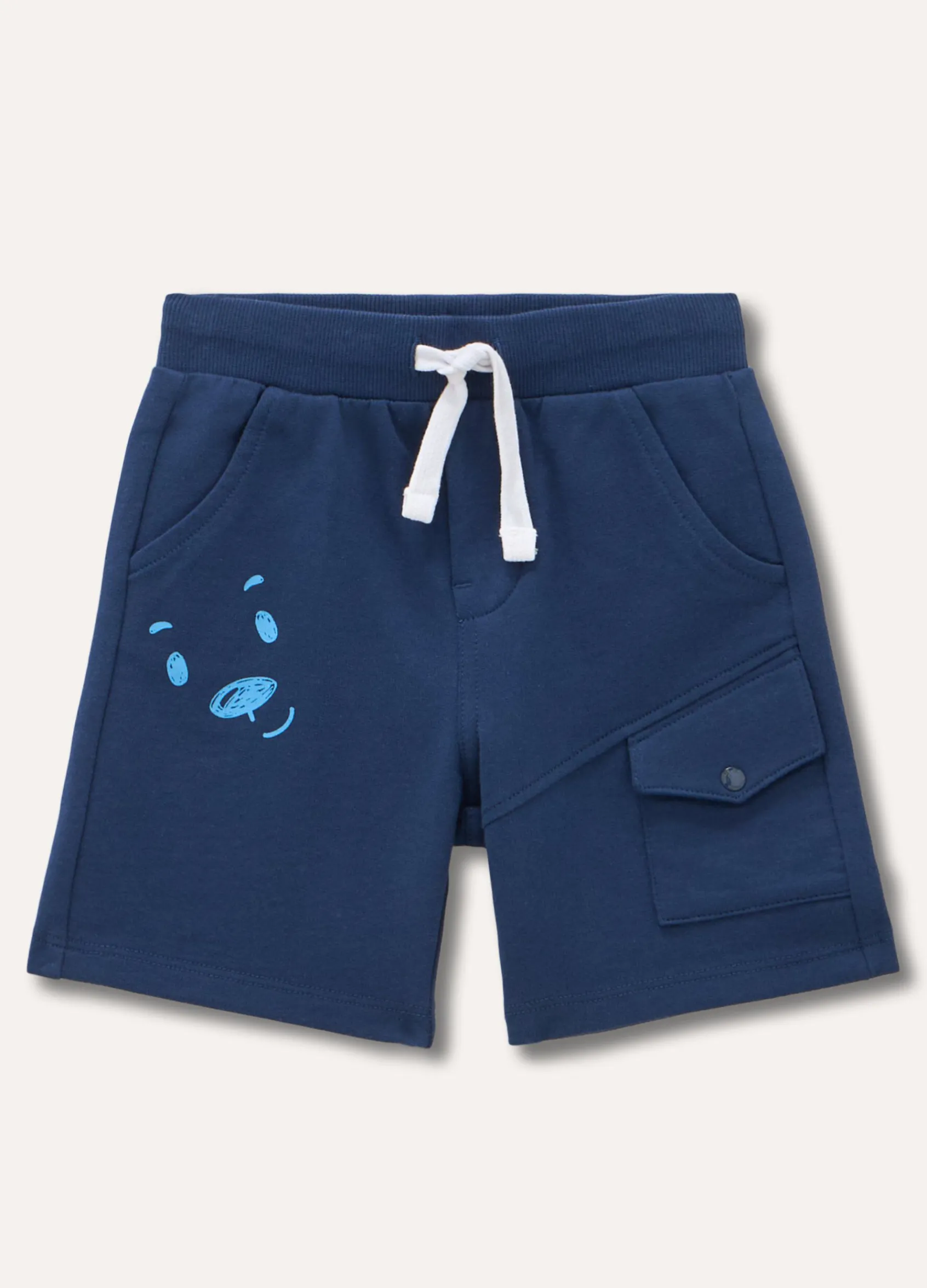 Blukids Shorts in felpa di puro cotone neonato- Pantaloni