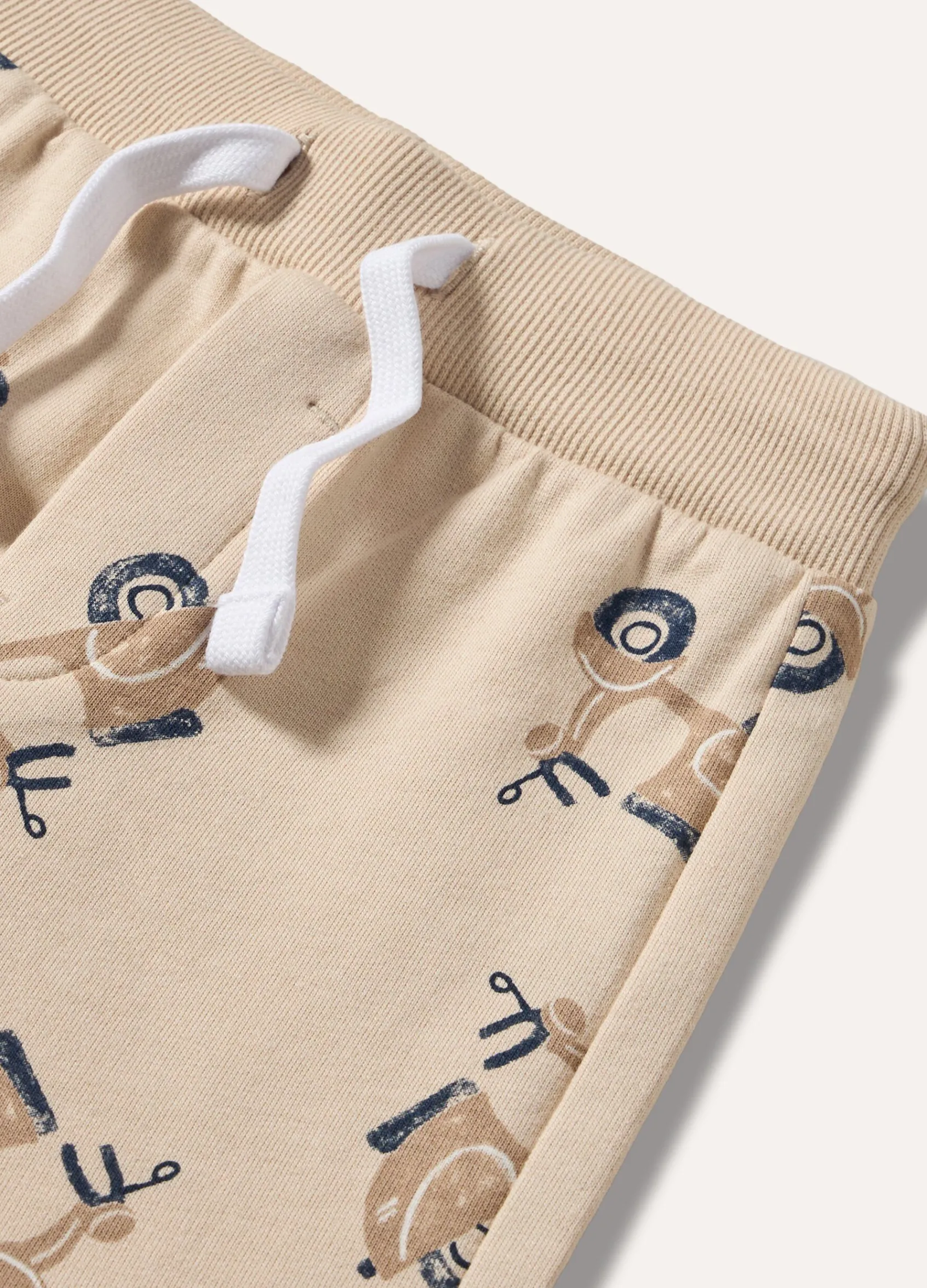 Blukids Shorts in felpa di puro cotone stampato neonato- Pantaloni