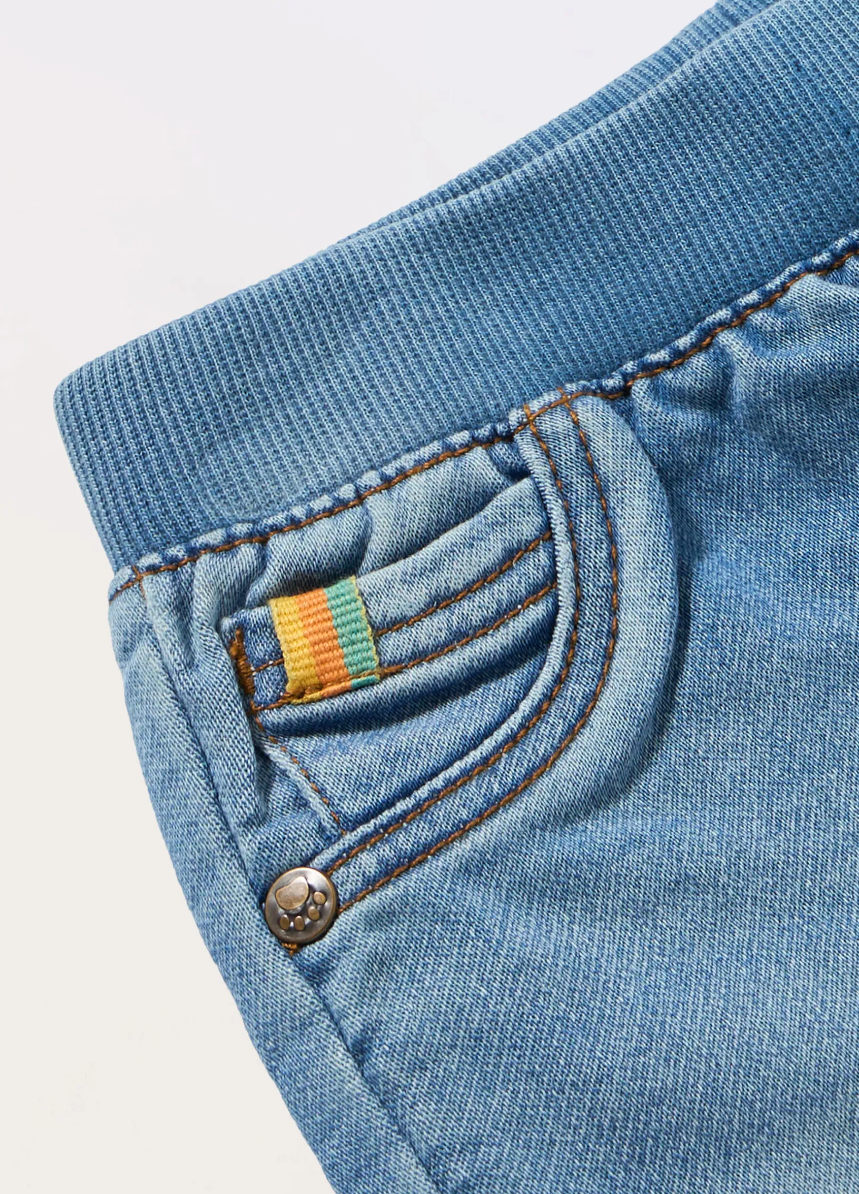 Blukids Shorts in french terry denim neonato- Pantaloni