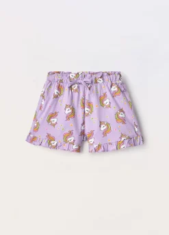 Blukids Shorts in jersey di puro cotone bambina- Pantaloni