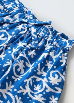 Blukids Shorts in misto lino bambina- Pantaloni