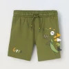 Blukids Shorts in puro cotone con stampa neonato- Pantaloni