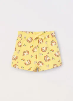 Blukids Shorts in puro cotone con stampa bambina- Pantaloni