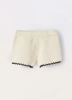 Blukids Shorts in puro cotone crochet neonata- Pantaloni