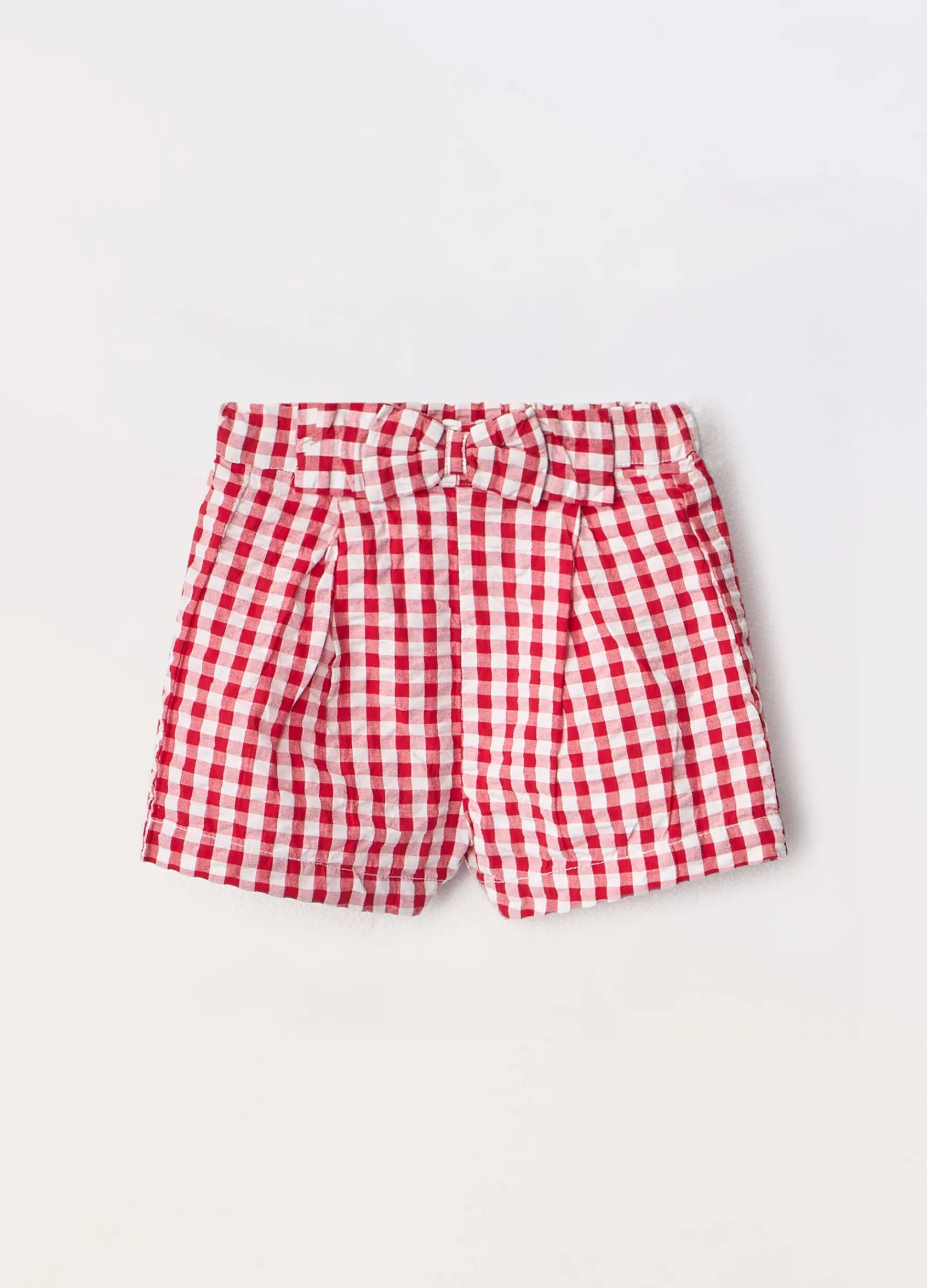 Blukids Shorts in puro cotone seersucker neonato- Pantaloni