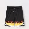 Blukids Shorts in tessuto mesh con stampa ragazzo- Pantaloni
