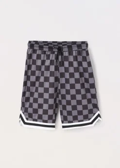 Blukids Shorts in tessuto mesh con stampa ragazzo- Pantaloni