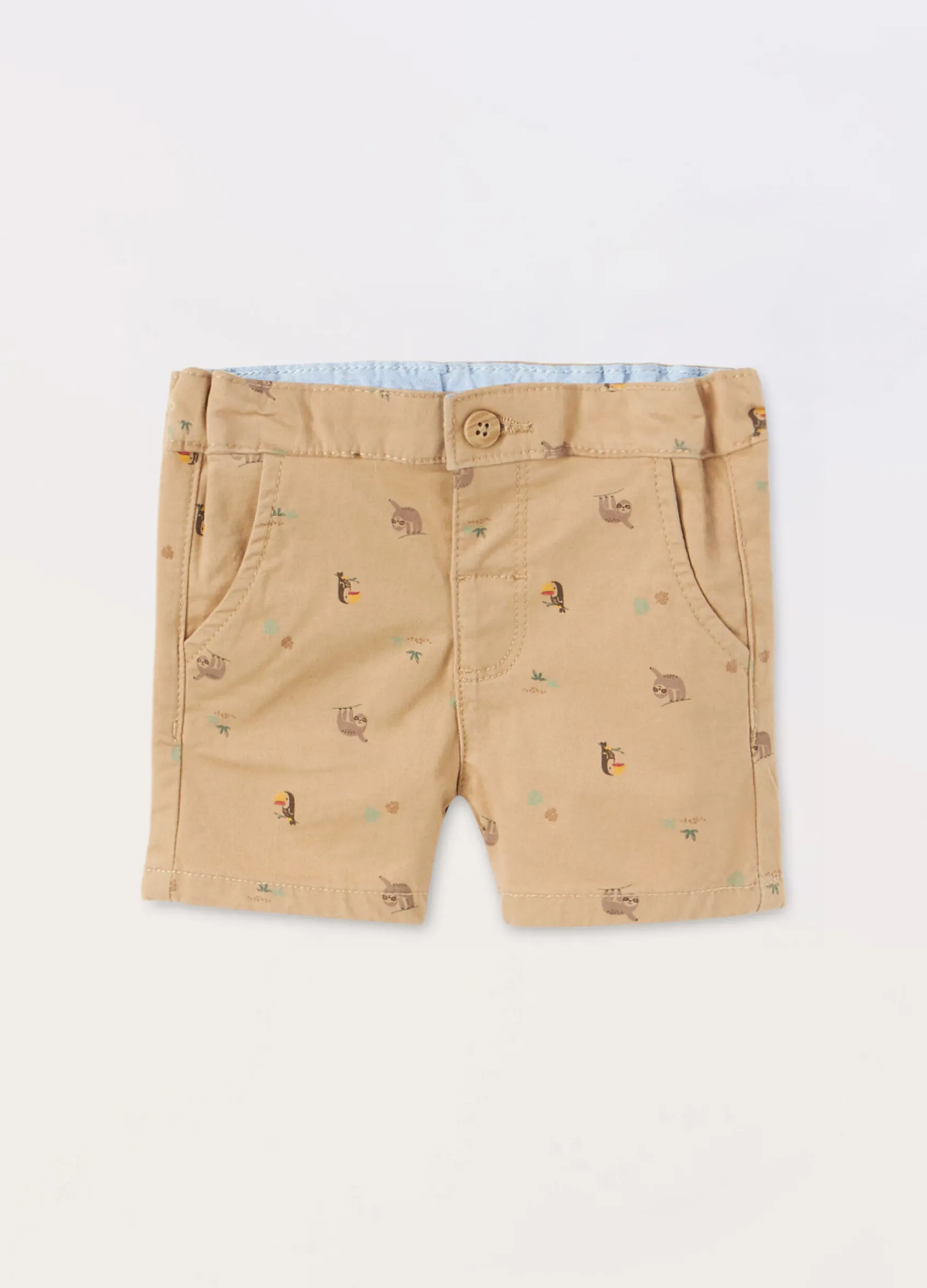 Blukids Shorts in twill di cotone stretch neonato- Pantaloni