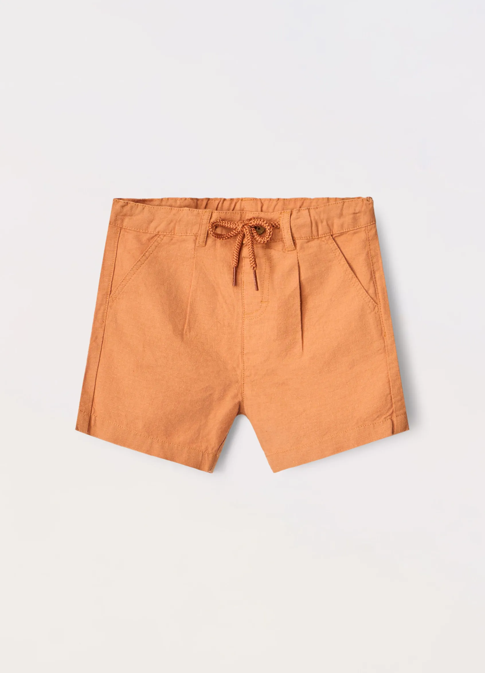 Blukids Shorts misto lino neonato- Pantaloni