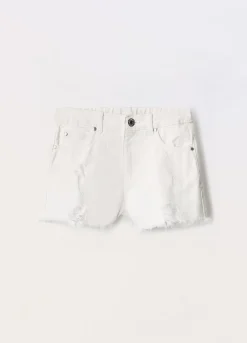 Blukids Shorts ripped in denim di puro cotone ragazza- Jeans